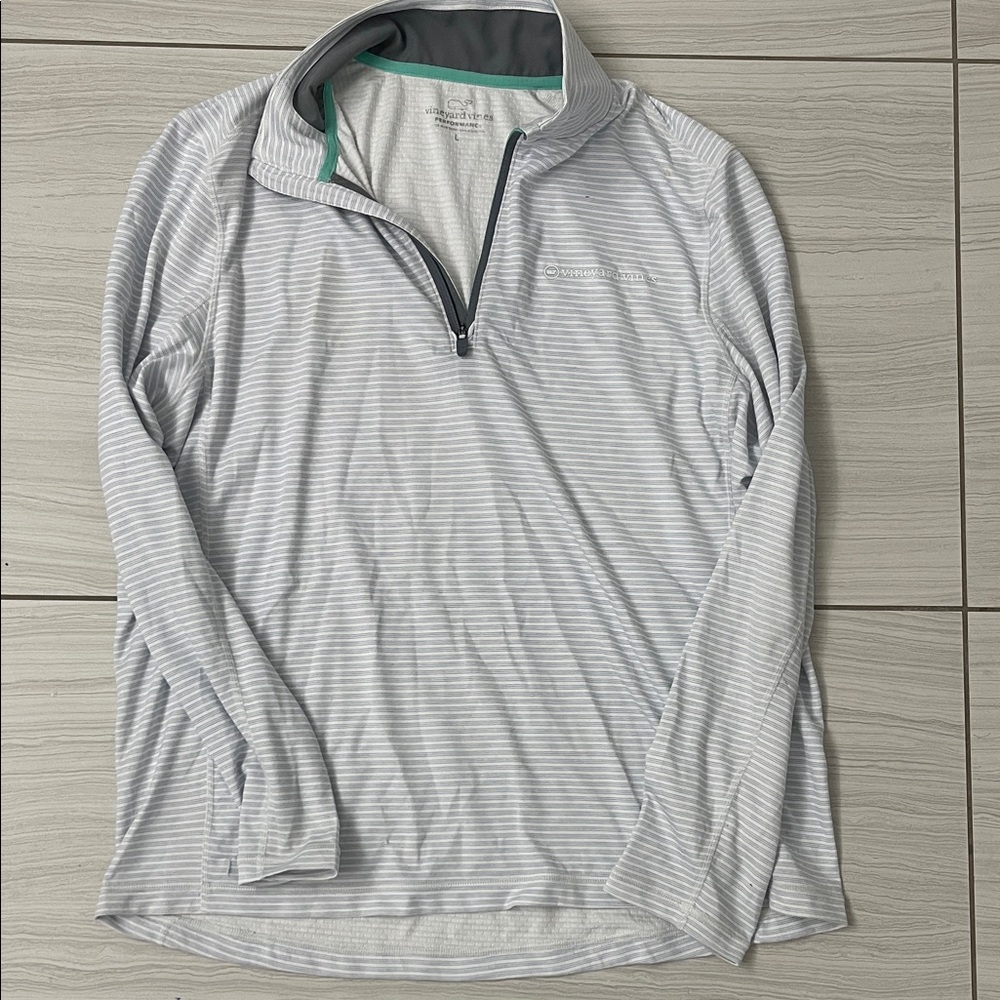Vineyard Vines Light Blue Striped Pullover